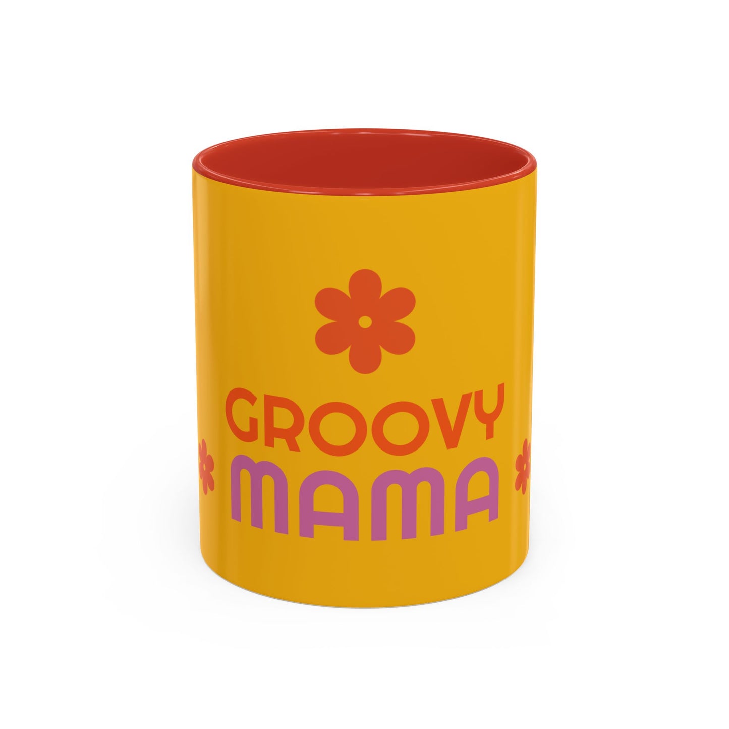 Groovy Mama Accent Coffee Mug - Fun Retro 11/15 oz Mug for Stylish Moms