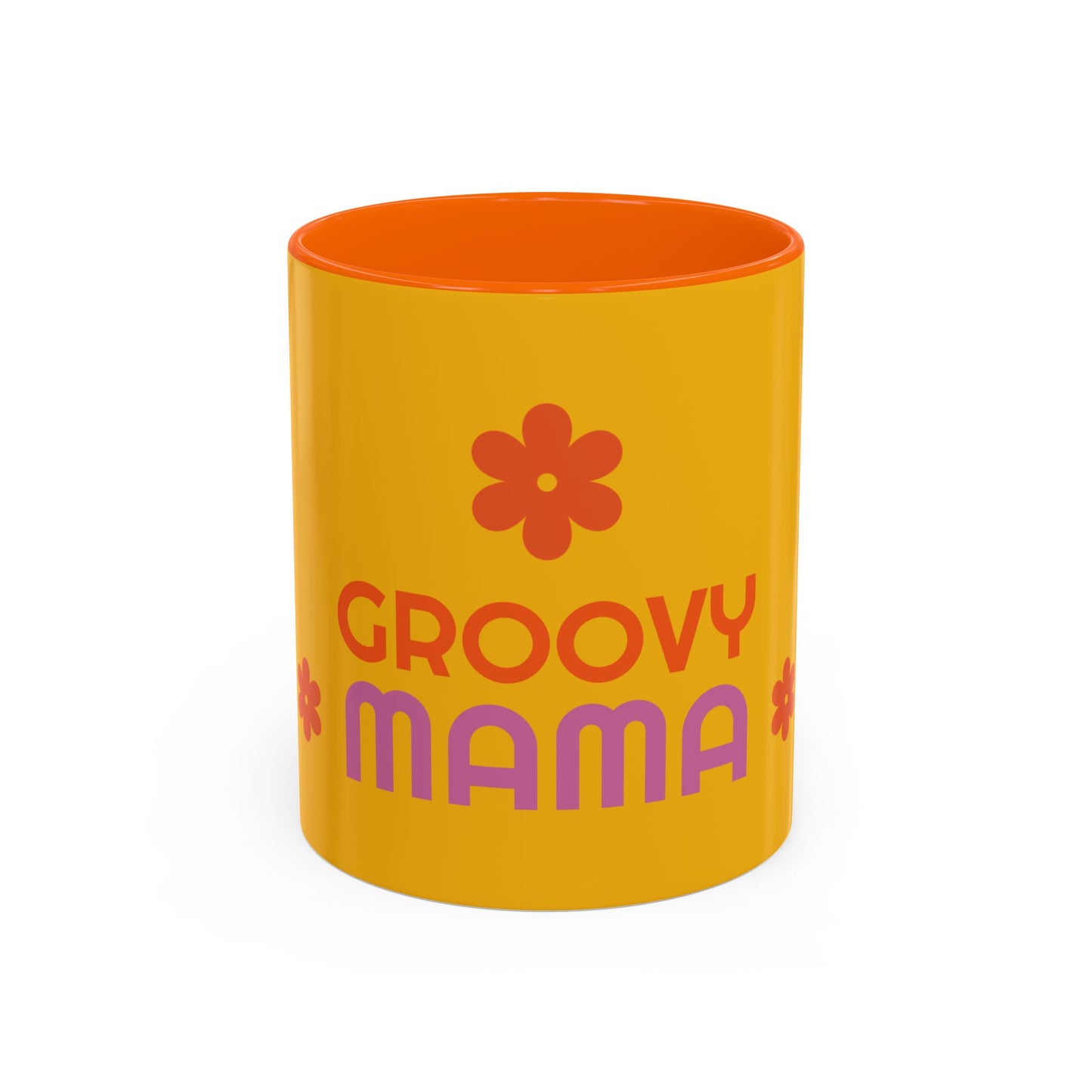 Groovy Mama Accent Coffee Mug - Fun Retro 11/15 oz Mug for Stylish Moms