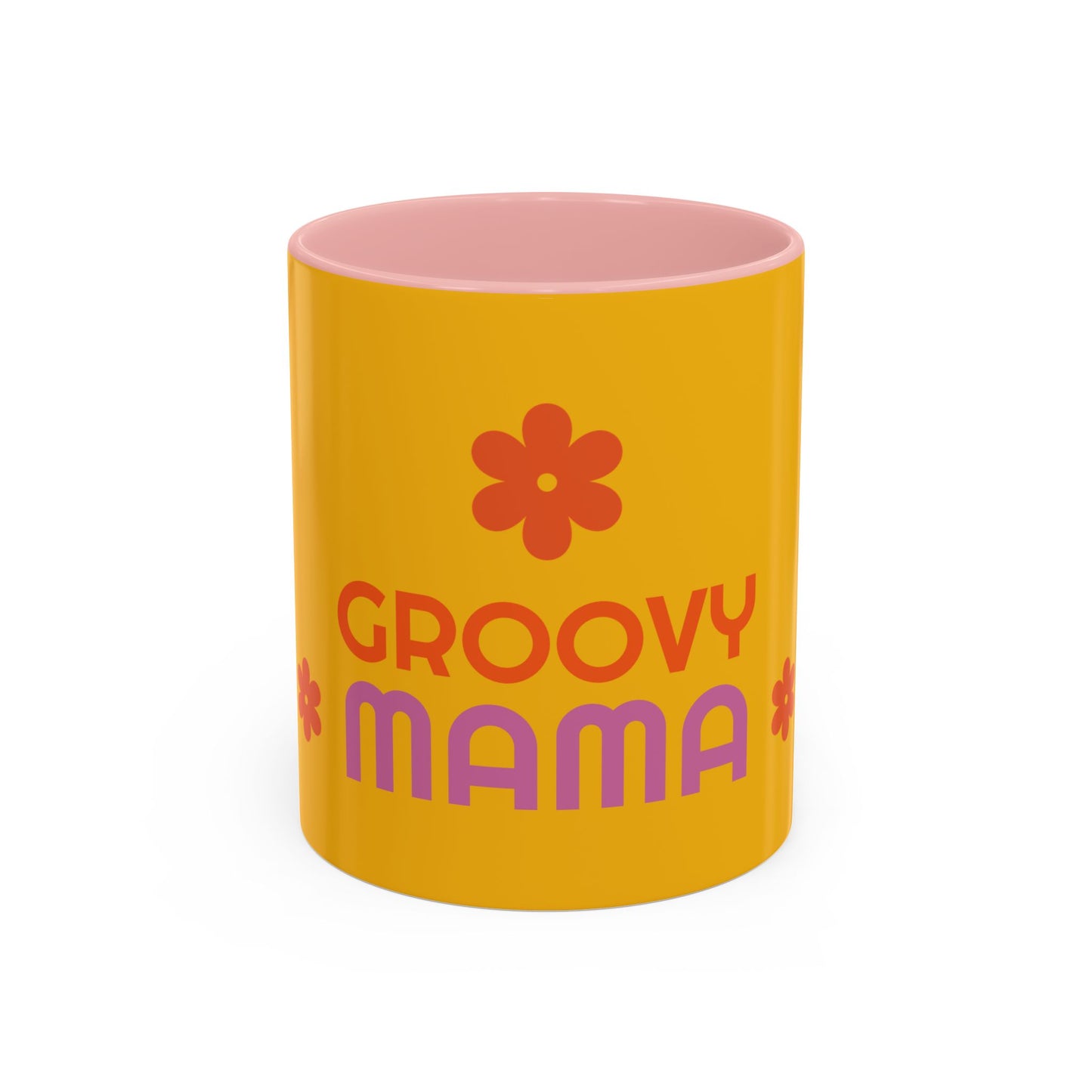 Groovy Mama Accent Coffee Mug - Fun Retro 11/15 oz Mug for Stylish Moms
