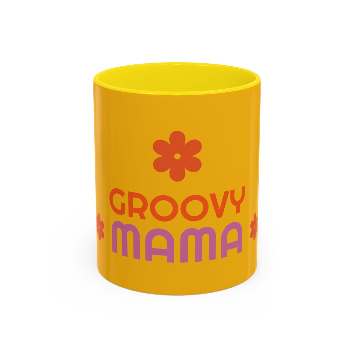 Groovy Mama Accent Coffee Mug - Fun Retro 11/15 oz Mug for Stylish Moms