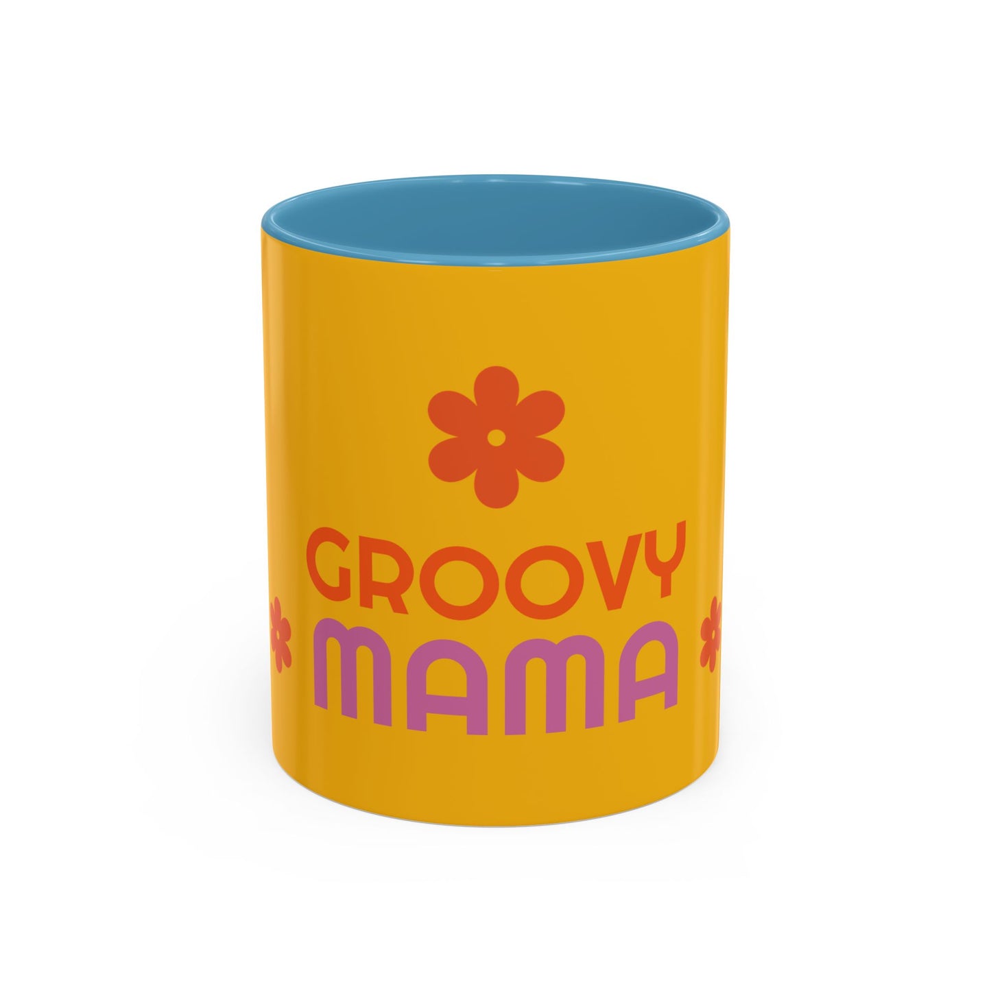 Groovy Mama Accent Coffee Mug - Fun Retro 11/15 oz Mug for Stylish Moms