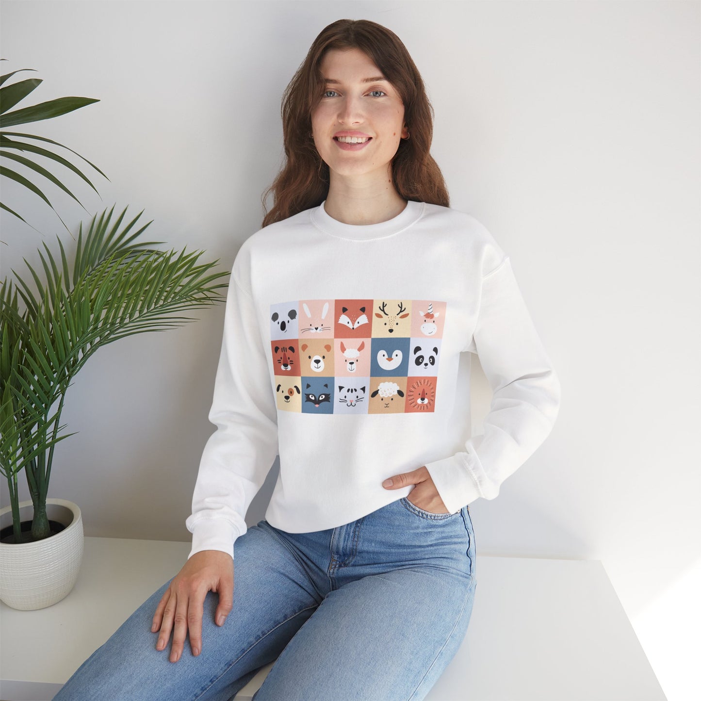 Cute Animal Friends Crewneck Sweatshirt Personalized
