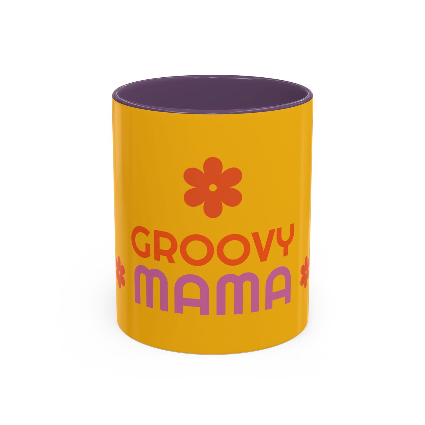 Groovy Mama Accent Coffee Mug - Fun Retro 11/15 oz Mug for Stylish Moms