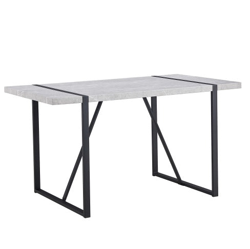 Modern Dining Table, 55 Inch Kitchen Table For 4 People, Rectangular Dinner Table For Dining Room, Home Office, Living Room Furniture, Easy Assembly,