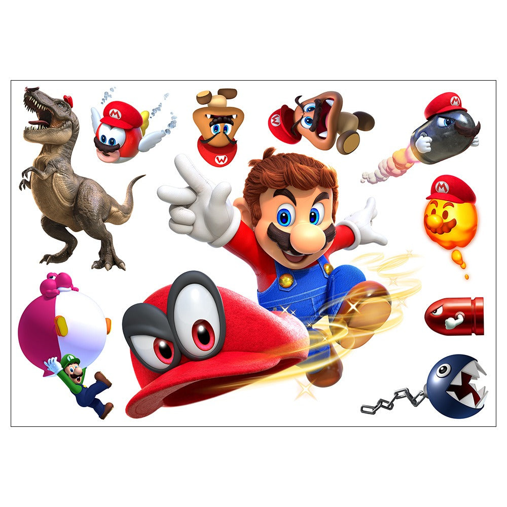 Mario stickers Super Mario stickers Children's room cartoon self-adhesive waterproof stickers wall stickers