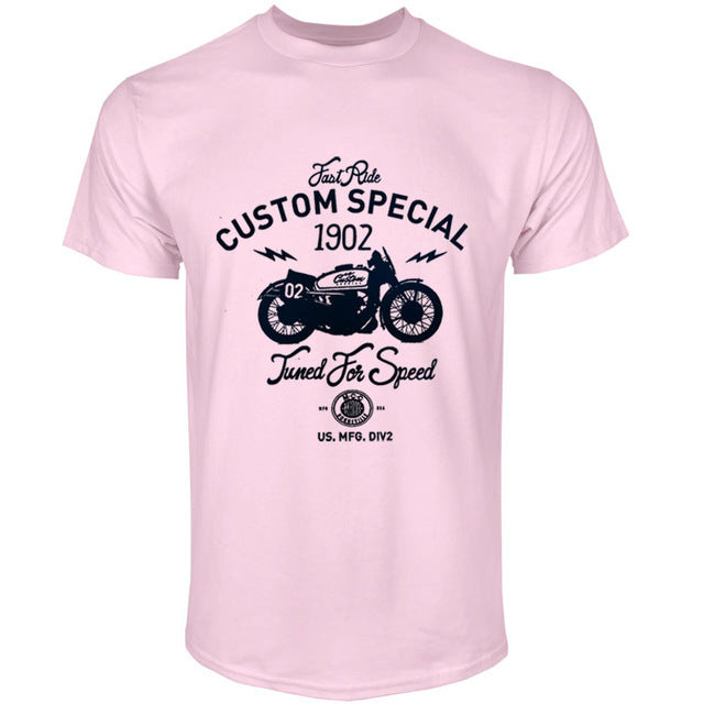 Motorcycle pattern print T-shirt