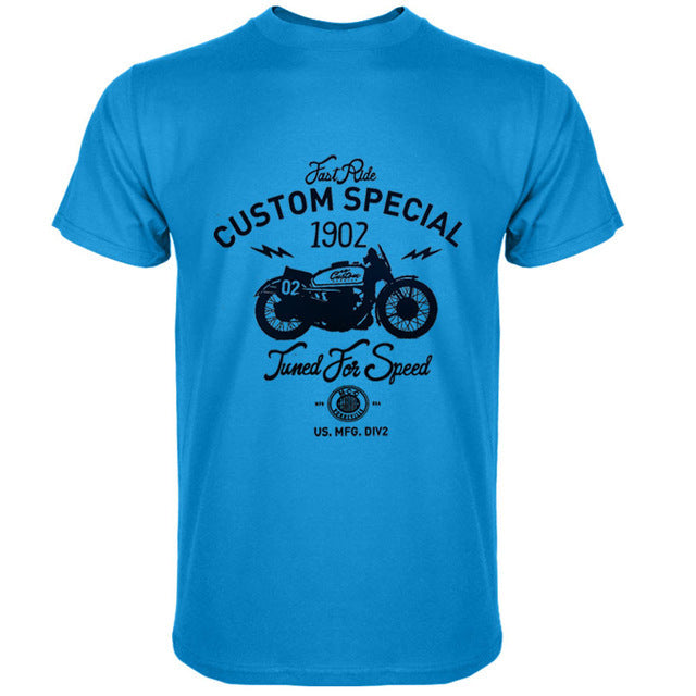 Motorcycle pattern print T-shirt