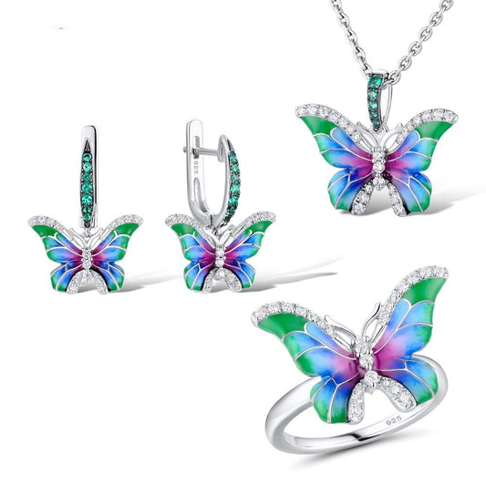 Colorful Epoxy Butterfly Ring Enamel Paint Set