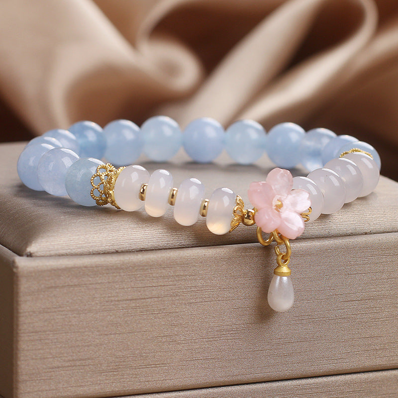 Aquamarine Crystal Bracelet For Women Fresh And Sweet