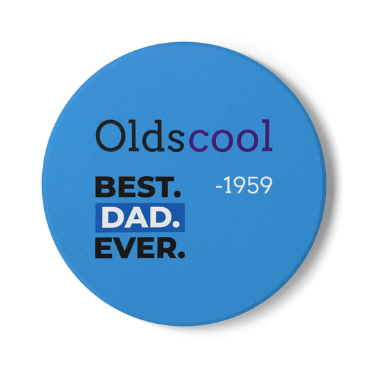 Oldschool Best Dad Ever Ceramic Coaster for Dad- Father's Day Gift Personalized