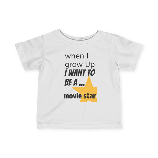 Movie Star Infant Tee - Cute Kids Growth T-Shirt for Future Stars