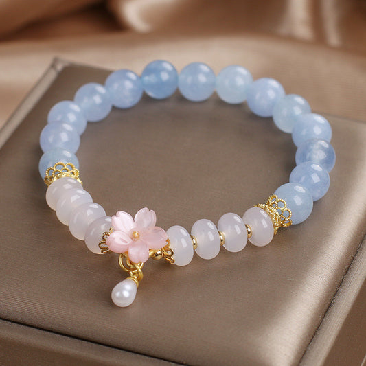 Aquamarine Crystal Bracelet For Women Fresh And Sweet