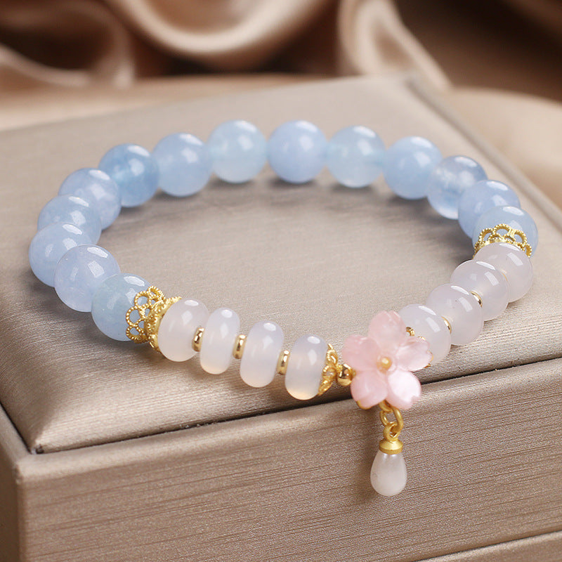 Aquamarine Crystal Bracelet For Women Fresh And Sweet