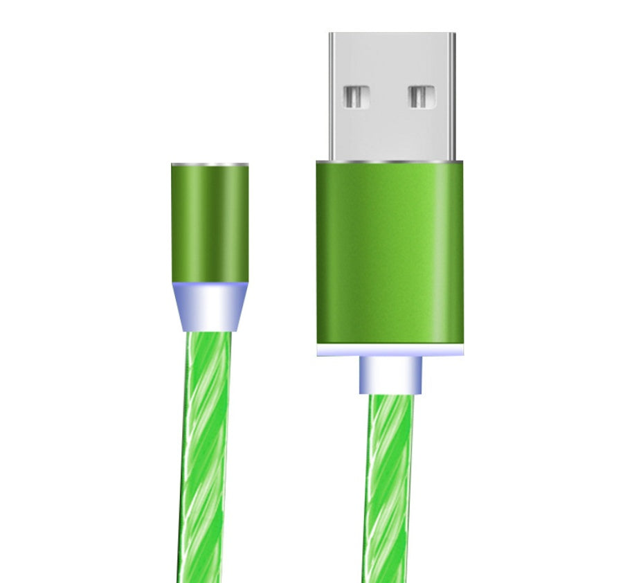 Compatible with Apple, Flowing Ligh Magnetic Streamer Data Line Cable for Iphone Android Type C