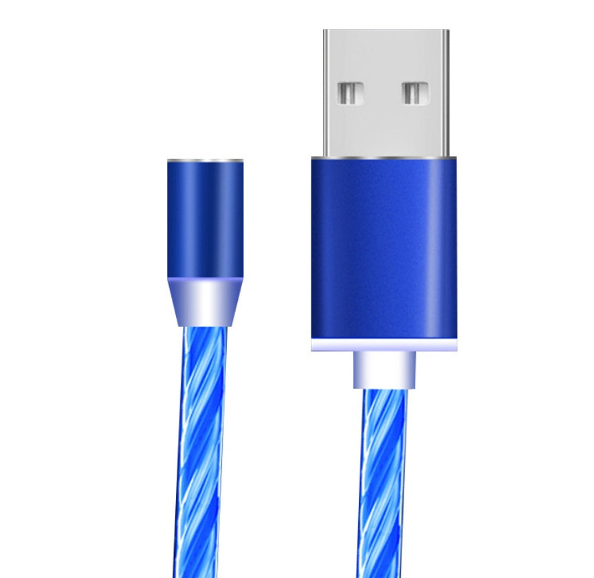 Compatible with Apple, Flowing Ligh Magnetic Streamer Data Line Cable for Iphone Android Type C