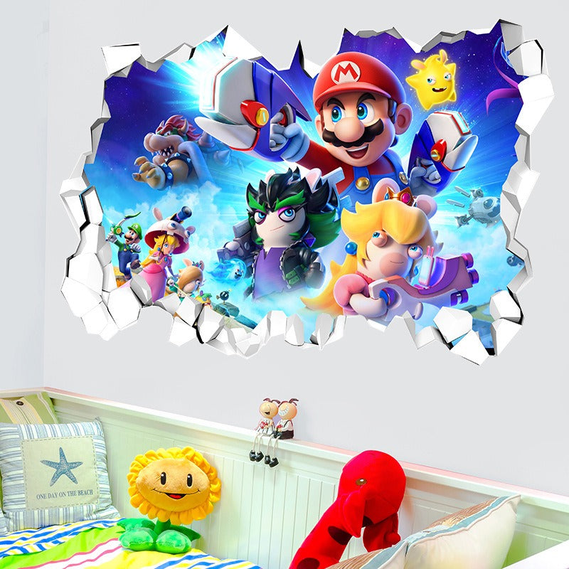 Mario Stickers Super Mario Stickers Children's Room Cartoon Self Adhesive Waterproof Wall Stickers