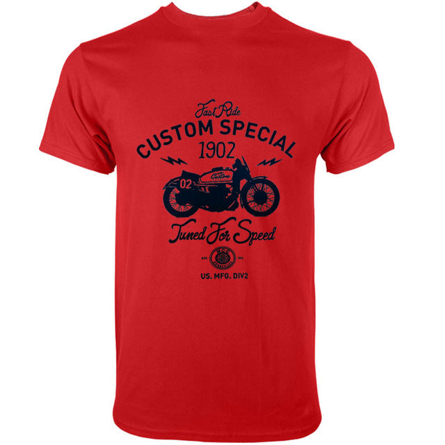 Motorcycle pattern print T-shirt