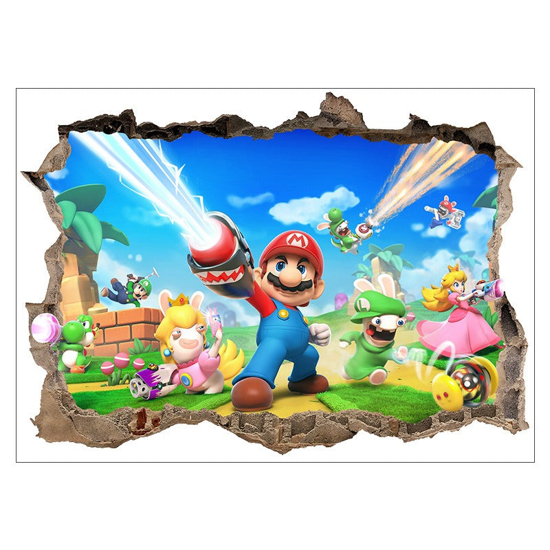 Mario Stickers Super Mario Stickers Children's Room Cartoon Self Adhesive Waterproof Wall Stickers