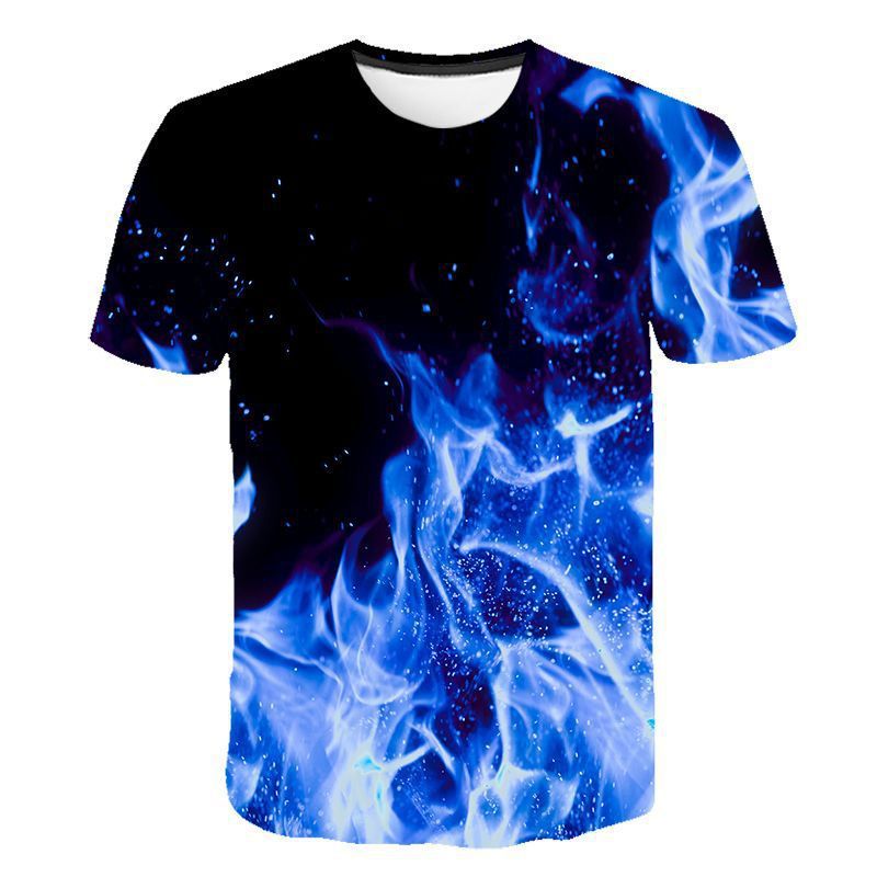 3D Digital Printing Burning Flame 3DT Shirt