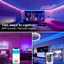 Bluetooth RGB Light Strip Set 50ft