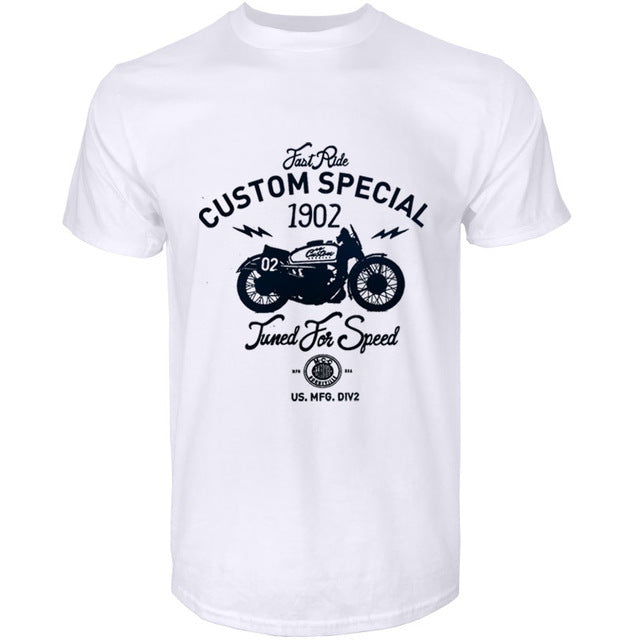 Motorcycle pattern print T-shirt