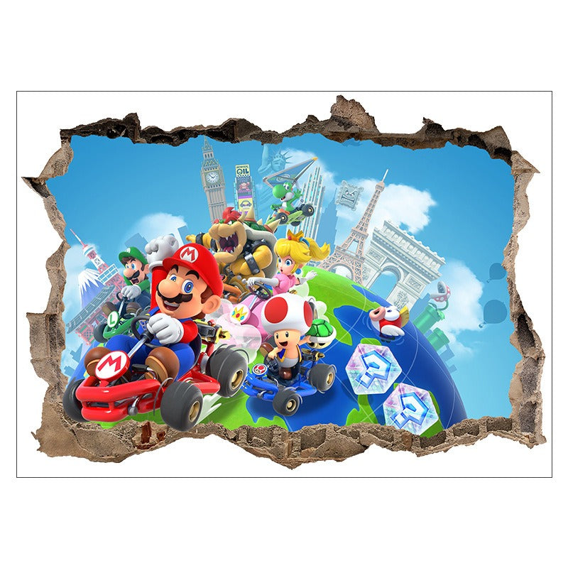 Mario Stickers Super Mario Stickers Children's Room Cartoon Self Adhesive Waterproof Wall Stickers