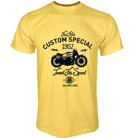 Motorcycle pattern print T-shirt