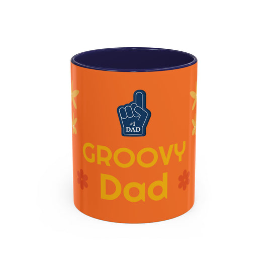 Groovy Dad Accent Coffee Mug - Fun Retro 11/15 oz Mug for Stylish Dads