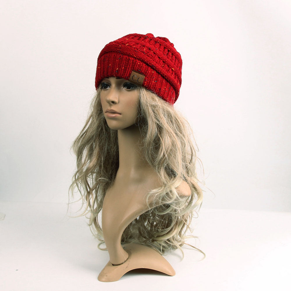 Ladies Fashion Knitted Warm Hat Mixed Color