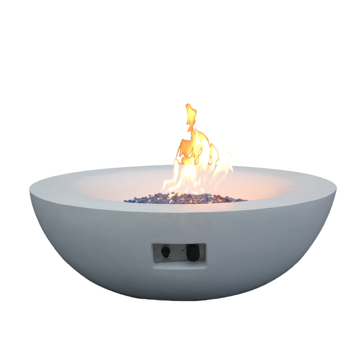 42 Inch Outdoor Concrete Propane gas Fire Pit bowl in Antique white color