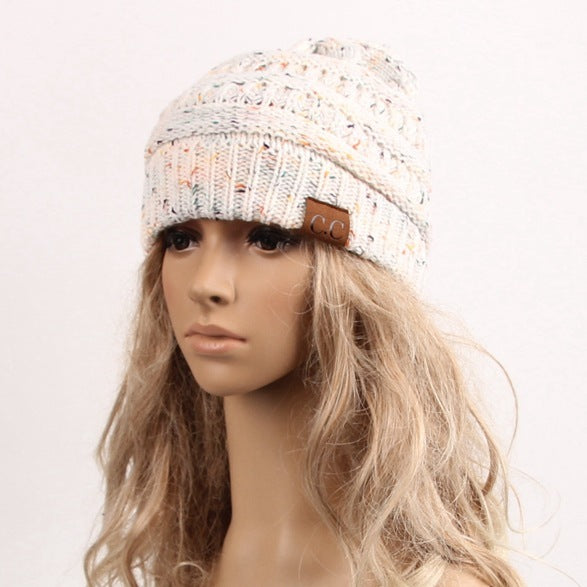 Ladies Fashion Knitted Warm Hat Mixed Color