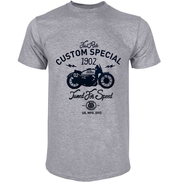 Motorcycle pattern print T-shirt