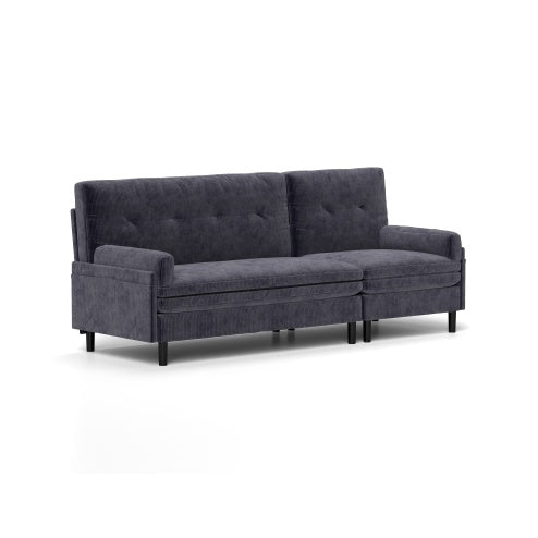 Modular Sectional Sofa Sleeper Couch, Sectional Sofa With Chaise And Ottoman, Convertible U Shaped Modular Sofa Set. Compressed Sponge, Dark Grey