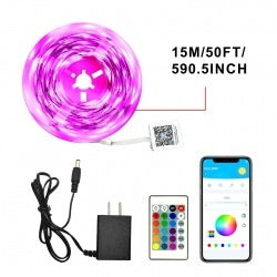 Bluetooth RGB Light Strip Set 50ft