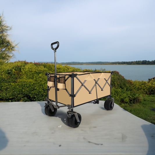 Collapsible Folding Wagon Push Pull Foldable Beach Wagon Cart