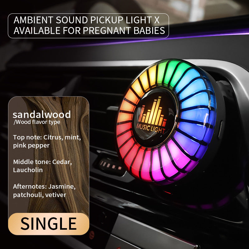 Car aromatherapy air outlet atmosphere light Car sound pickup light Car perfume voice-controlled rhythm light