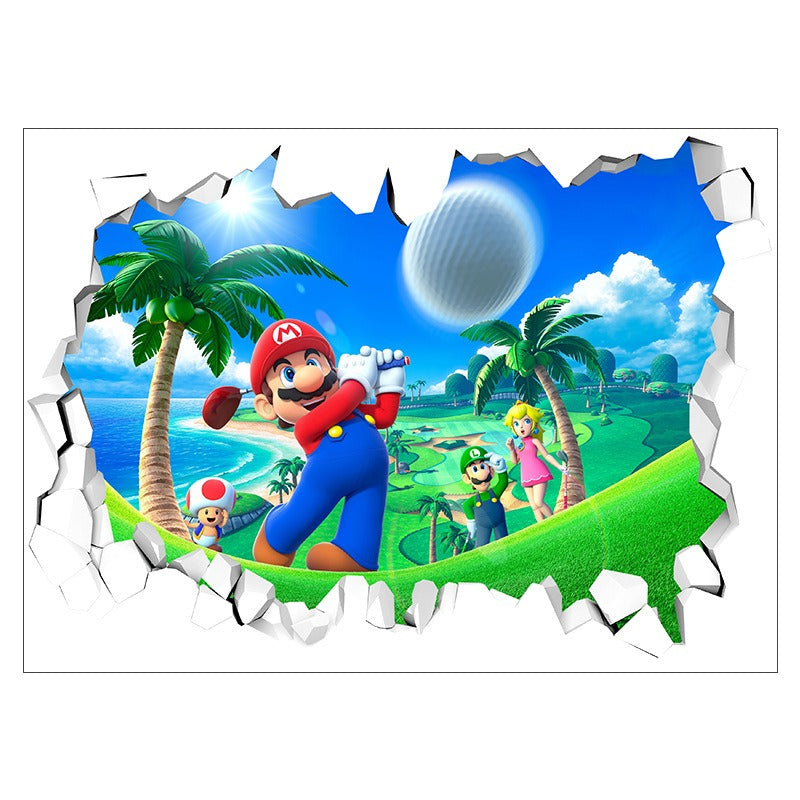 Mario Stickers Super Mario Stickers Children's Room Cartoon Self Adhesive Waterproof Wall Stickers