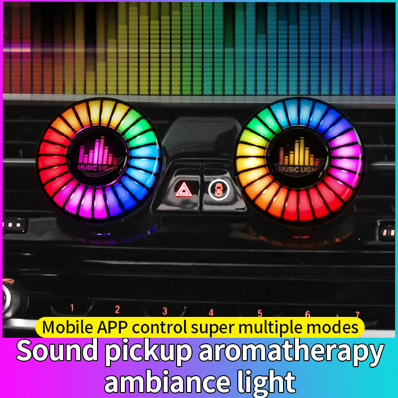 Car aromatherapy air outlet atmosphere light Car sound pickup light Car perfume voice-controlled rhythm light