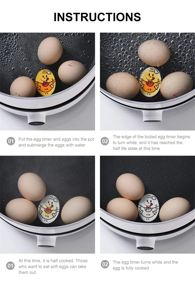 Color Changing Egg Timer Boiled Egg Perfect Color Change Timer Durable Boiled Egg Tools Creative Egg Timer Kitchen Gift 2023