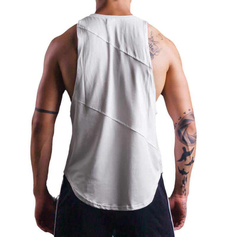 NEW Bodybuilding Sporty Tank Tops Men Gym Fitness Workout Sleeveless Shirt Male Stringer Singlets Summer Casual Loose Undershirt