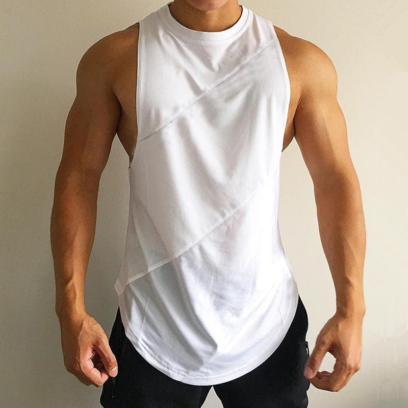 NEW Bodybuilding Sporty Tank Tops Men Gym Fitness Workout Sleeveless Shirt Male Stringer Singlets Summer Casual Loose Undershirt