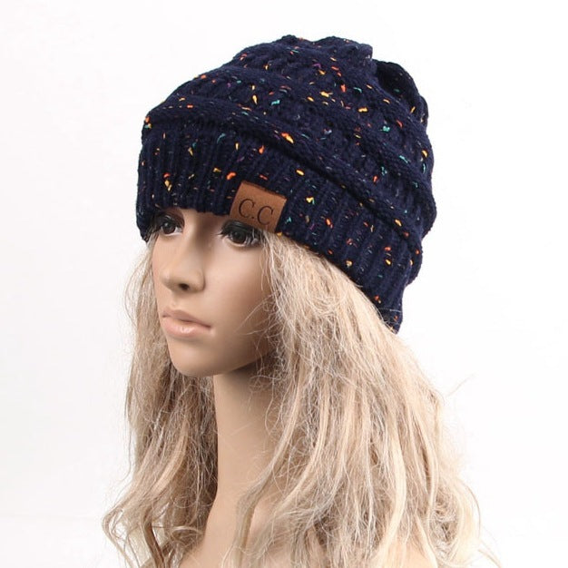 Ladies Fashion Knitted Warm Hat Mixed Color