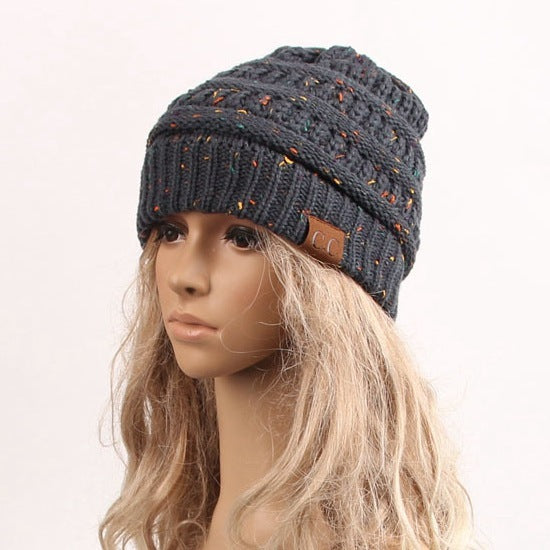 Ladies Fashion Knitted Warm Hat Mixed Color