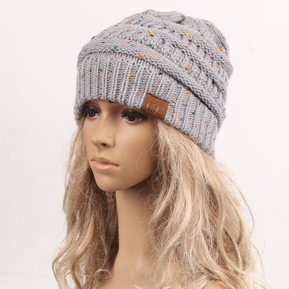 Ladies Fashion Knitted Warm Hat Mixed Color