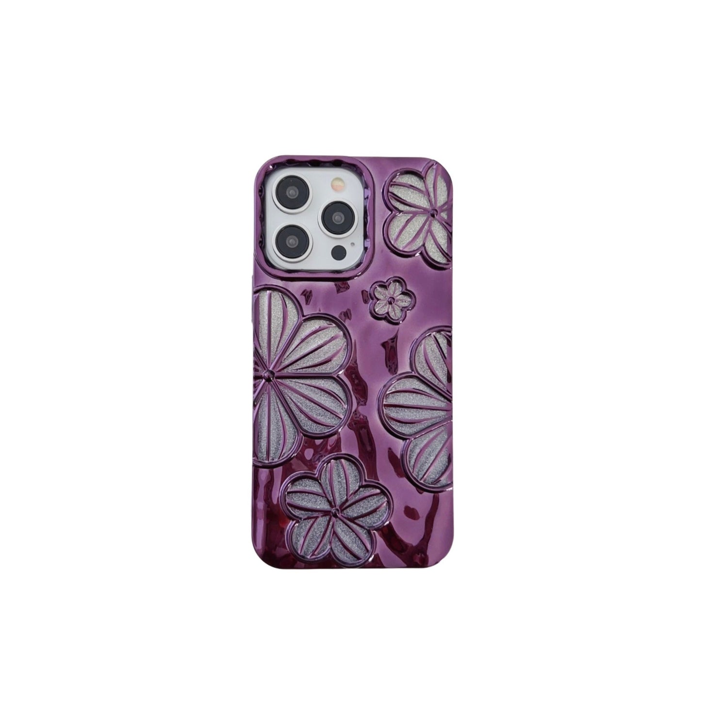 Electroplating Pleated Flower I Phone Case