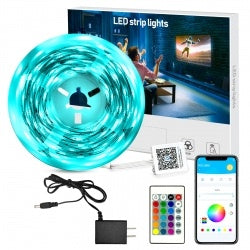 Bluetooth RGB Light Strip Set 50ft