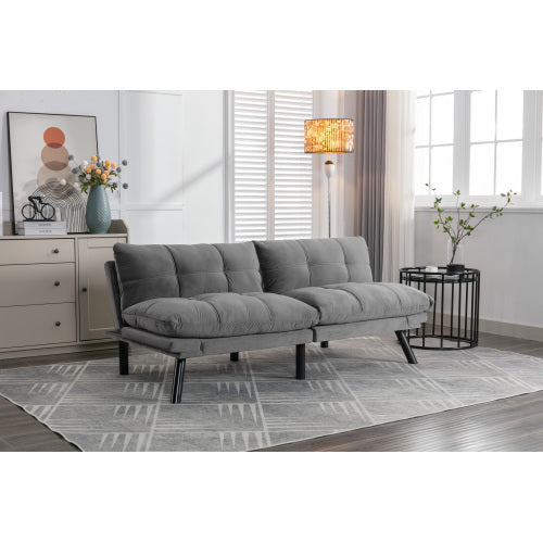 Light Grey Convertible Folding Modern Sofa Bed