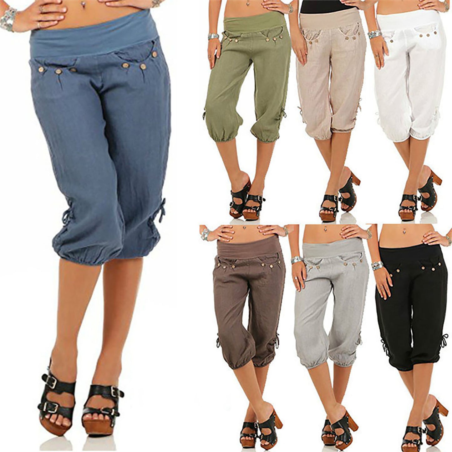 Fashion Casual Women's Loose Mid-waist Trousers