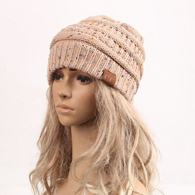 Ladies Fashion Knitted Warm Hat Mixed Color